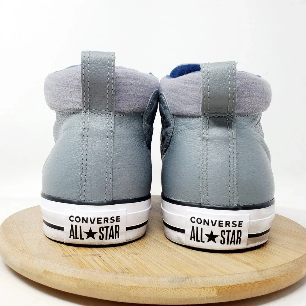 Converse Chuck Taylor All Star Street Mid Shoes Mens 12 Grey Leather Sneaker - Picture 7 of 13